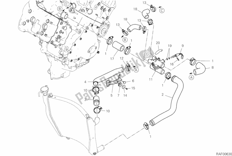 Todas las partes para Circuito De Enfriamiento de Ducati Superbike Panigale V4 S Brasil 1100 2019